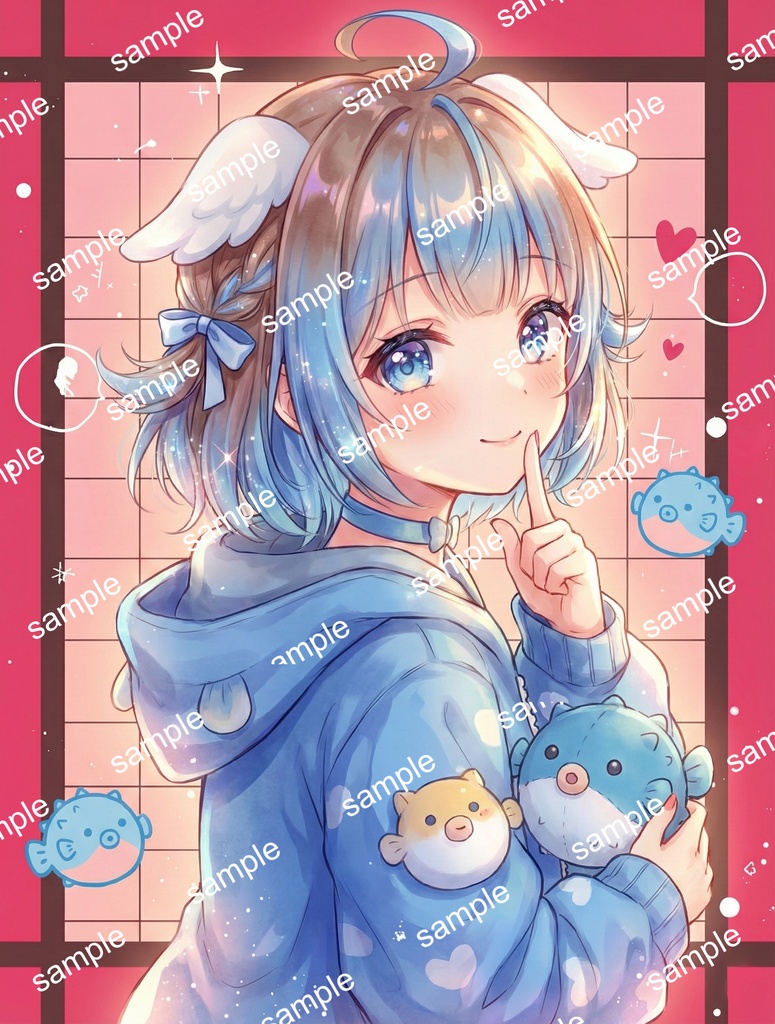 【限定1点】大きな翼の空色パーカー天使ちゃん【Vライバーデビューフルセット】