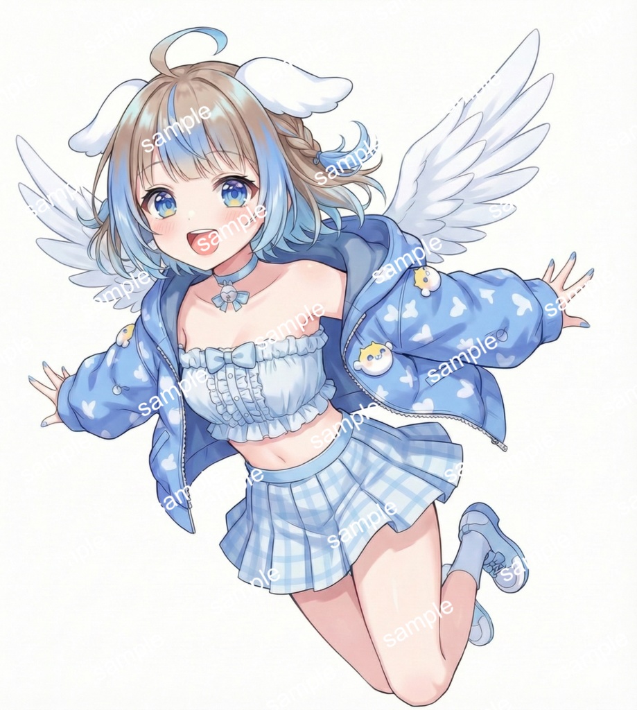 【限定1点】大きな翼の空色パーカー天使ちゃん【Vライバーデビューフルセット】