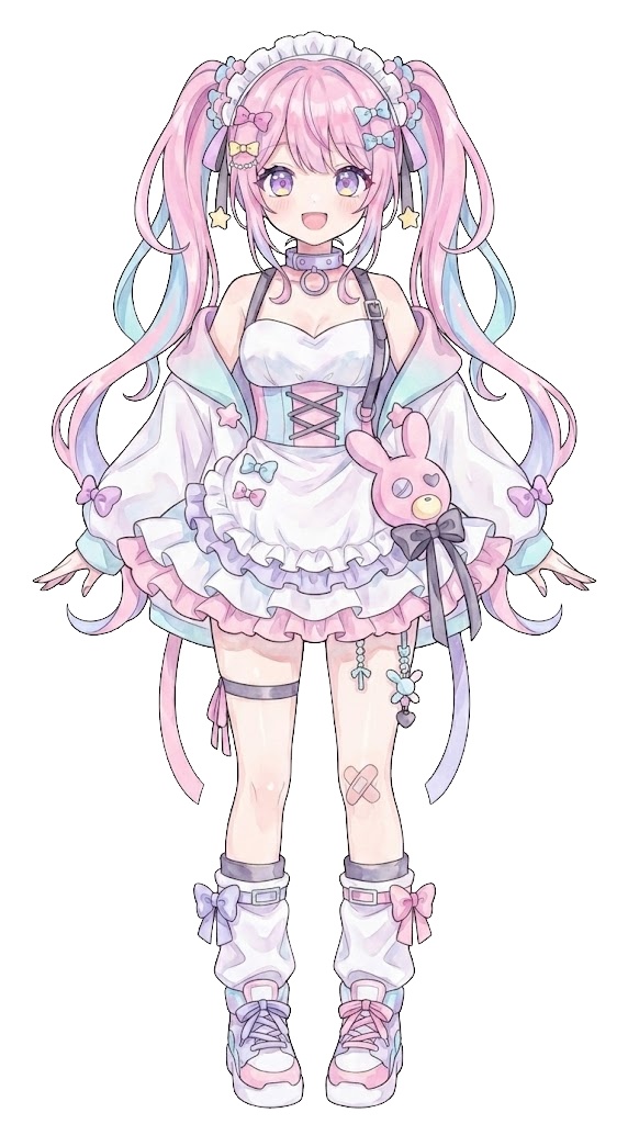 【限定1点】ゆめかわウサギと包帯のパステルメイド少女【Vライバーデビューフルセット】