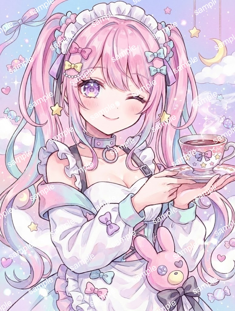 【限定1点】ゆめかわウサギと包帯のパステルメイド少女【Vライバーデビューフルセット】