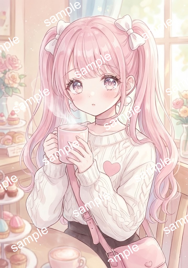 【限定1点】ハート柄白ニットの王道ピンクツインテ少女【Vライバーデビューフルセット】