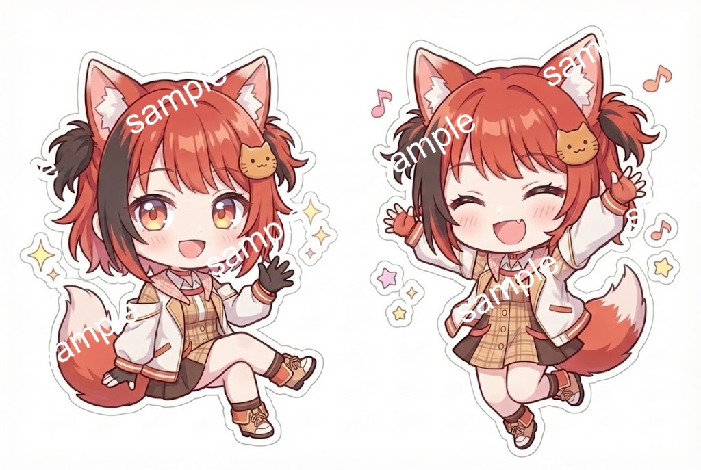 【限定1点】元気ハツラツ!オッドアイの赤髪猫耳ガール【Vライバーデビューフルセット】