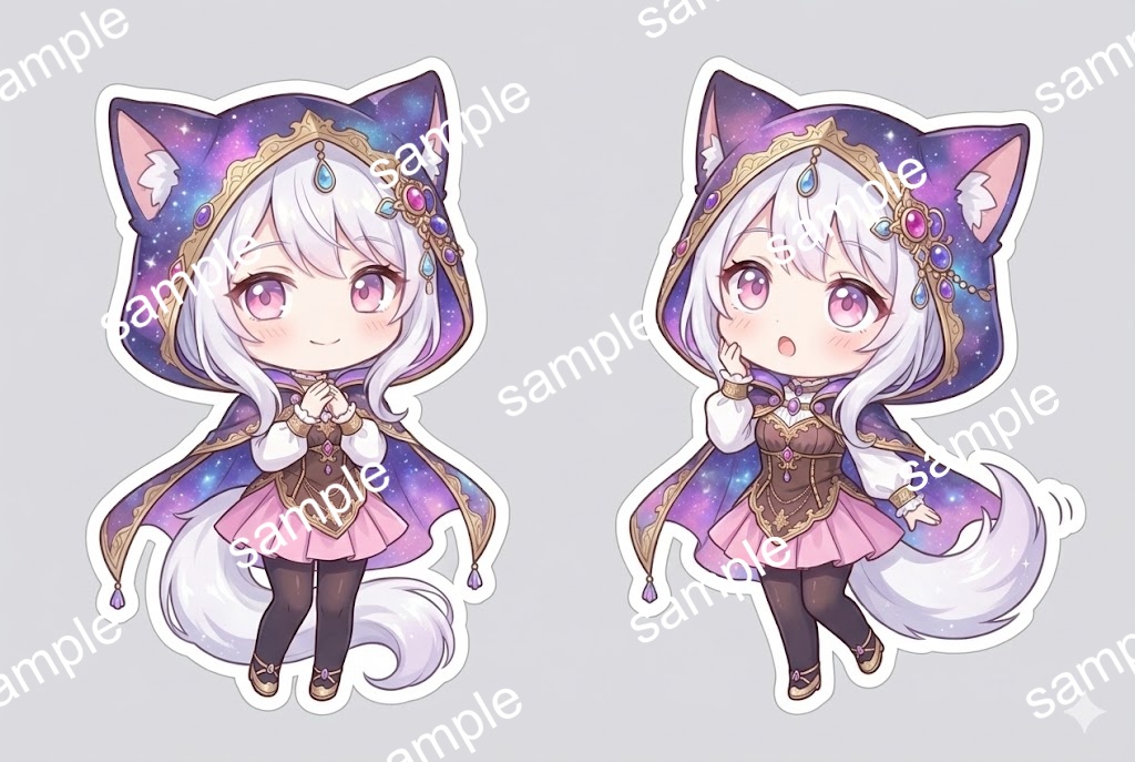 【限定1点】星空を纏う銀髪猫耳の魔法使い【Vライバーデビューフルセット】