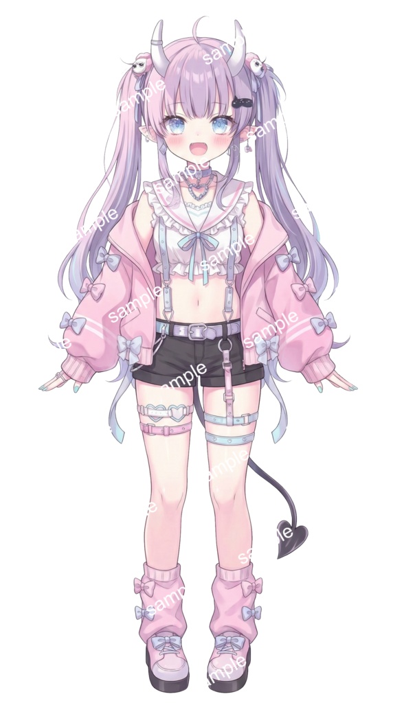 【限定1点】甘辛ミックス!地雷系ファッションの小悪魔ツインテ少女【Vライバーデビューフルセット】