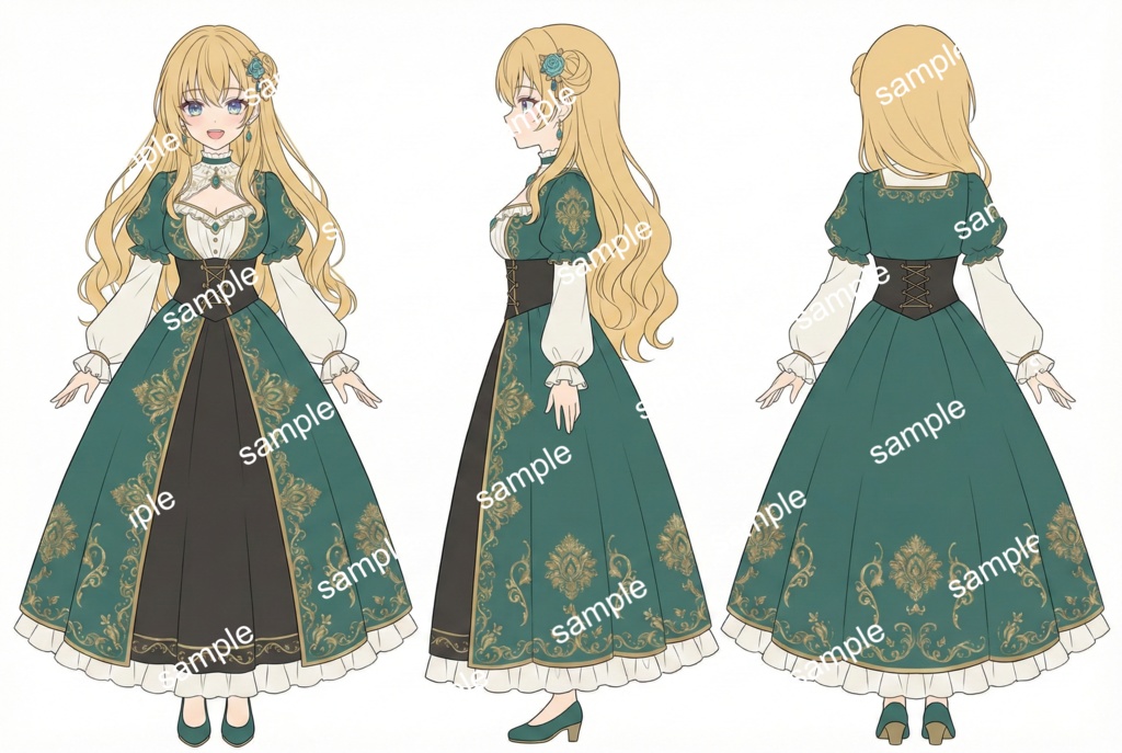 【限定1点】深緑の貴婦人!金髪碧眼の癒やし系令嬢【Vライバーデビューフルセット】