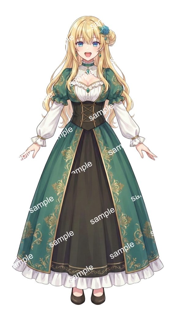 【限定1点】深緑の貴婦人!金髪碧眼の癒やし系令嬢【Vライバーデビューフルセット】