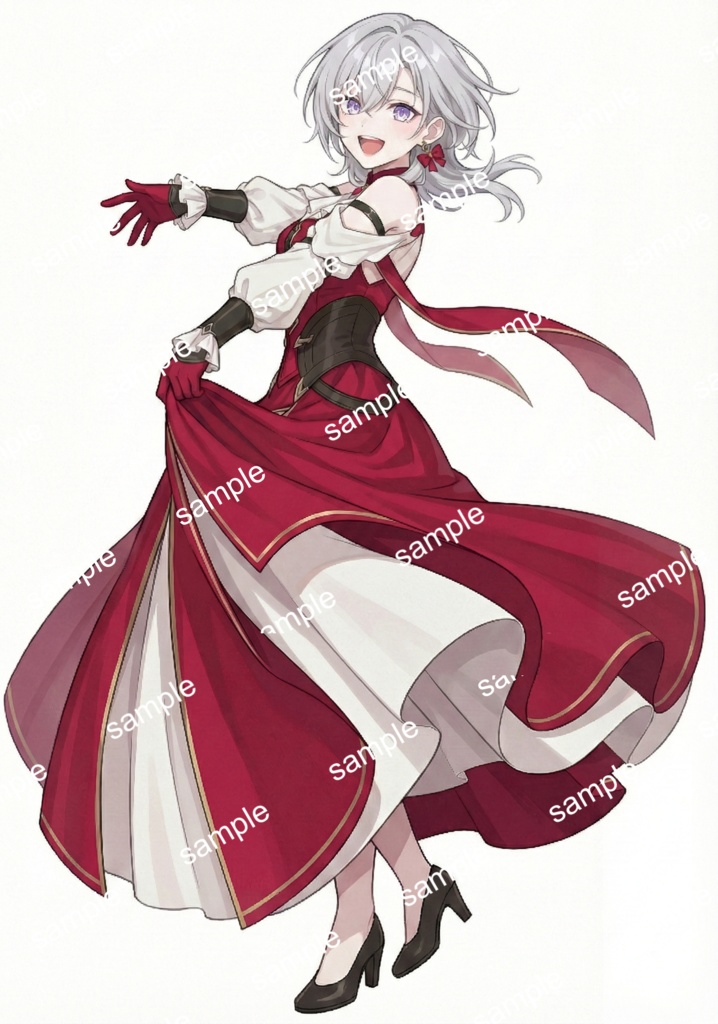 【限定1点】高貴なる銀髪の吸血鬼!?深紅のドレスを纏う麗人【Vライバーデビューフルセット】