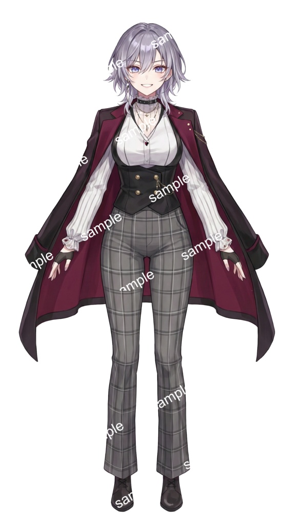 【限定1点】麗しの銀髪プリンス!ロングコートのマニッシュな麗人【Vライバーデビューフルセット】