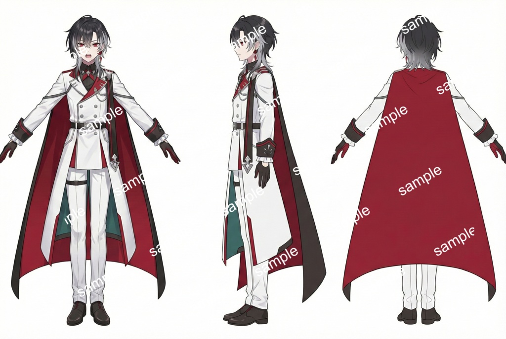 【限定1点】白き軍服の貴公子!赤と黒のヴァンパイア騎士【Vライバーデビューフルセット】