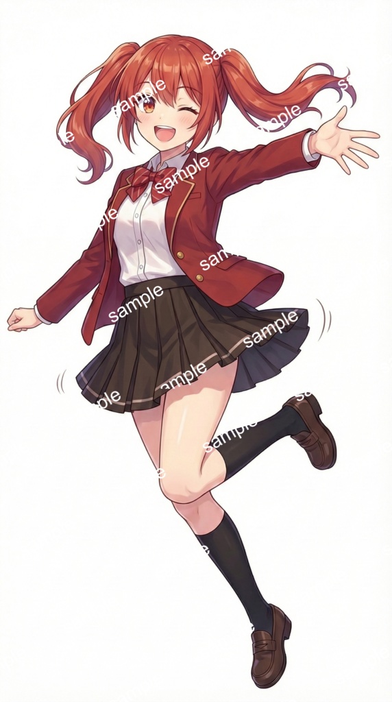 【限定1点】赤ブレザー制服の赤髪ツインテール少女【Vライバーデビューフルセット】