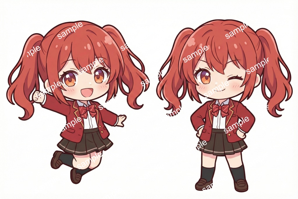 【限定1点】赤ブレザー制服の赤髪ツインテール少女【Vライバーデビューフルセット】