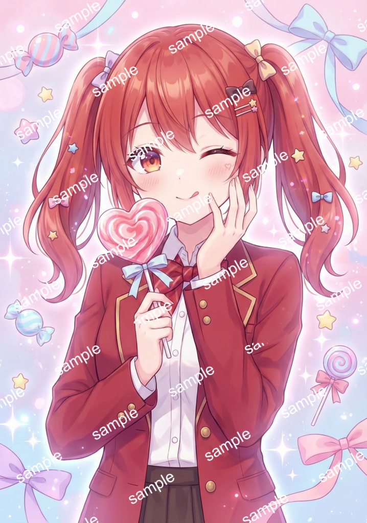 【限定1点】赤ブレザー制服の赤髪ツインテール少女【Vライバーデビューフルセット】