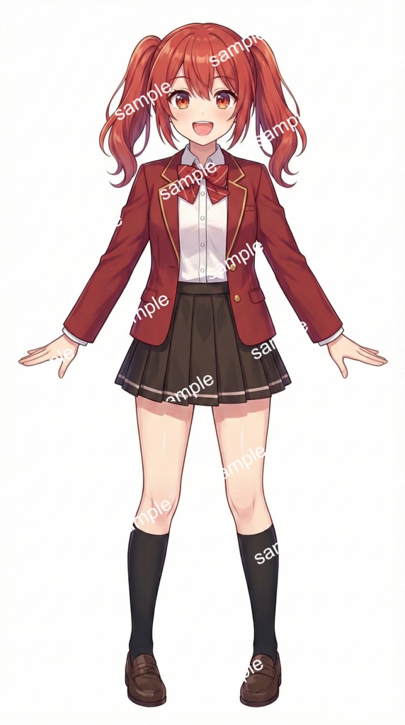 【限定1点】赤ブレザー制服の赤髪ツインテール少女【Vライバーデビューフルセット】