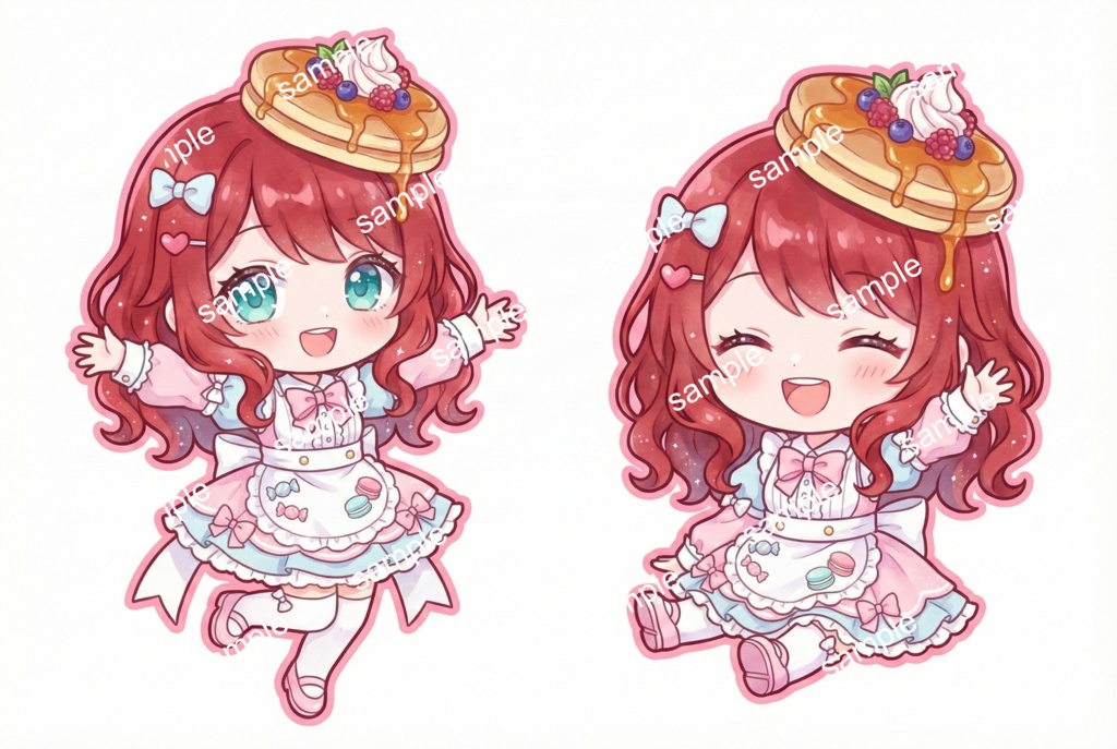 【限定1点】頭にパンケーキ!?甘くて可愛いスイーツメイド【Vライバーデビューフルセット】