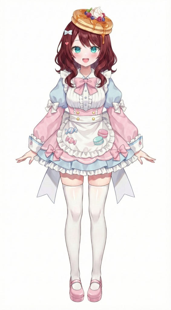 【限定1点】頭にパンケーキ!?甘くて可愛いスイーツメイド【Vライバーデビューフルセット】