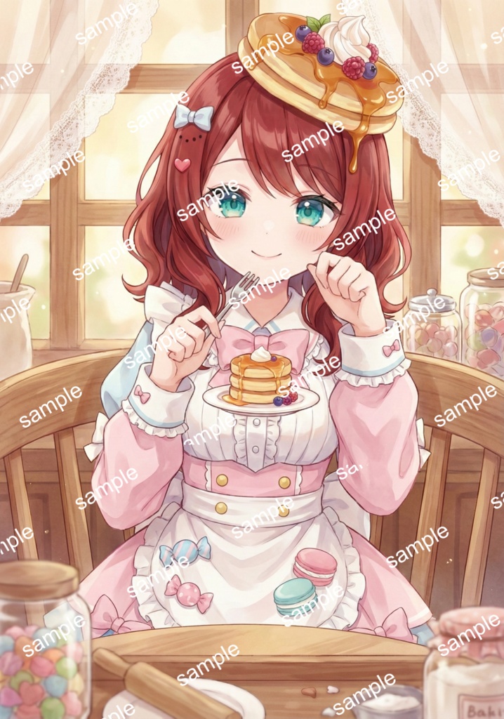 【限定1点】頭にパンケーキ!?甘くて可愛いスイーツメイド【Vライバーデビューフルセット】