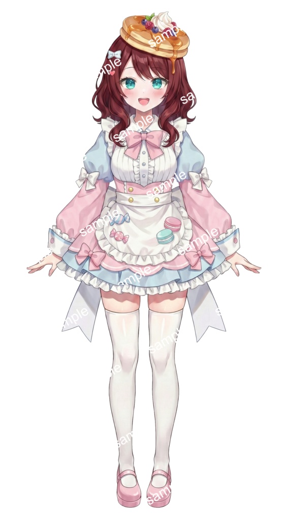 【限定1点】頭にパンケーキ!?甘くて可愛いスイーツメイド【Vライバーデビューフルセット】