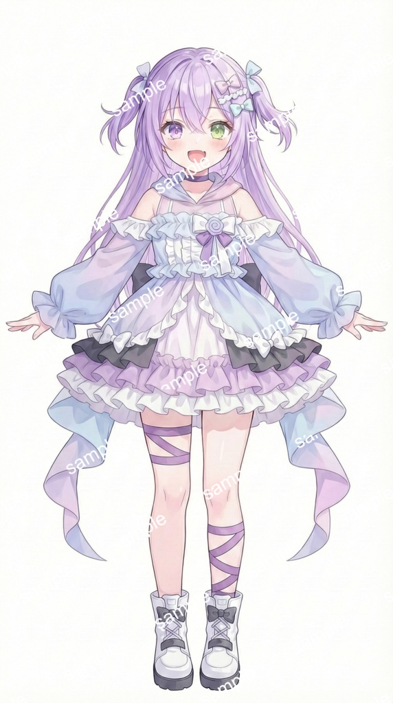 【限定1点】夢見るパステル紫のオッドアイ少女【Vライバーデビューフルセット】