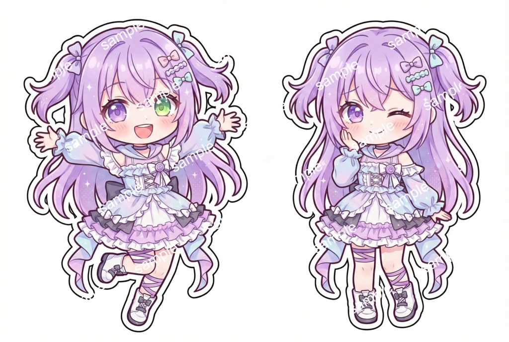 【限定1点】夢見るパステル紫のオッドアイ少女【Vライバーデビューフルセット】