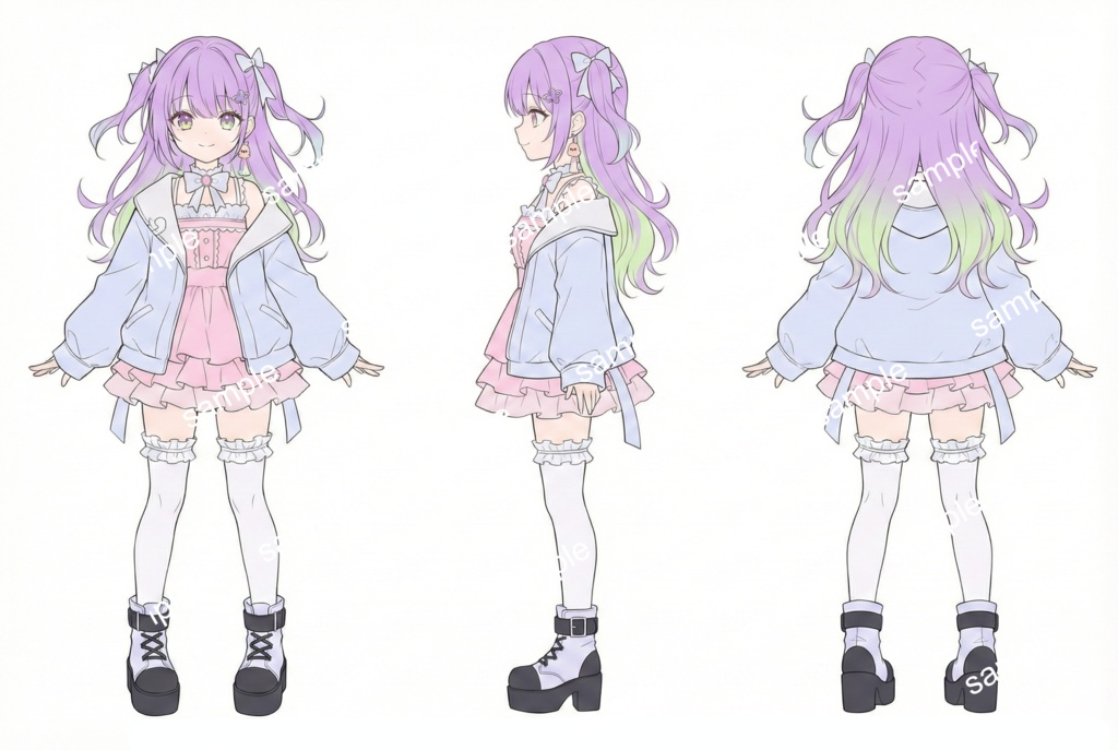 【限定1点】ダボパーカー×フリルワンピ!パステル天使界隈【Vライバーデビューフルセット】