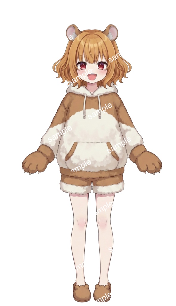 【限定1点】元気いっぱい!もこもこクマさんのルームウェア【Vライバーデビューフルセット】