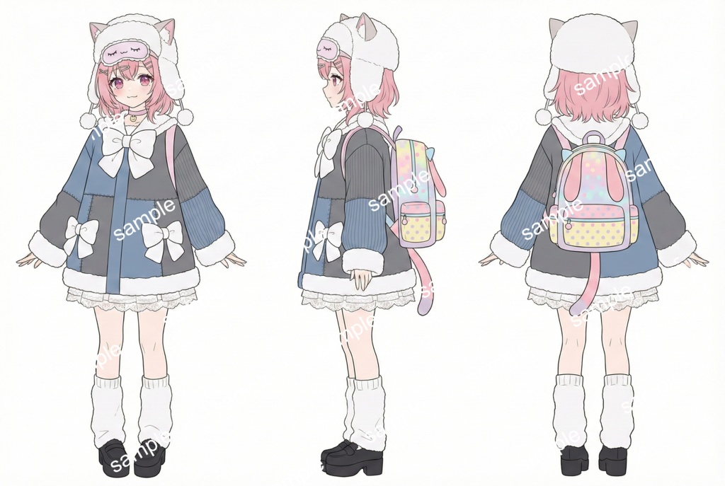 【限定1点】猫耳帽子×アイマスク!おねむ系パステルストリート【Vライバーデビューフルセット】