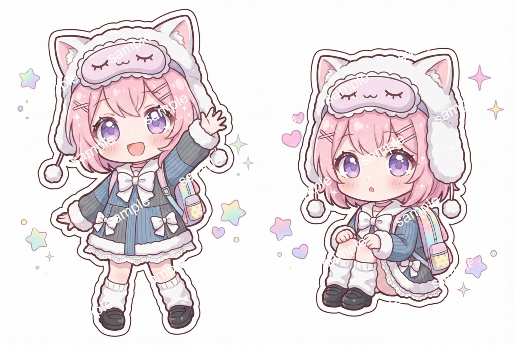 【限定1点】猫耳帽子×アイマスク!おねむ系パステルストリート【Vライバーデビューフルセット】