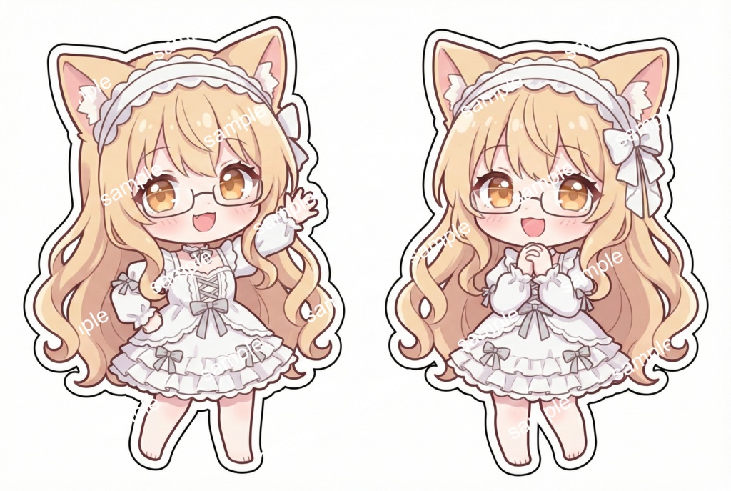 【限定1点】純白フリルの白猫×メガネ!無垢な素足の癒やし系【Vライバーデビューフルセット】