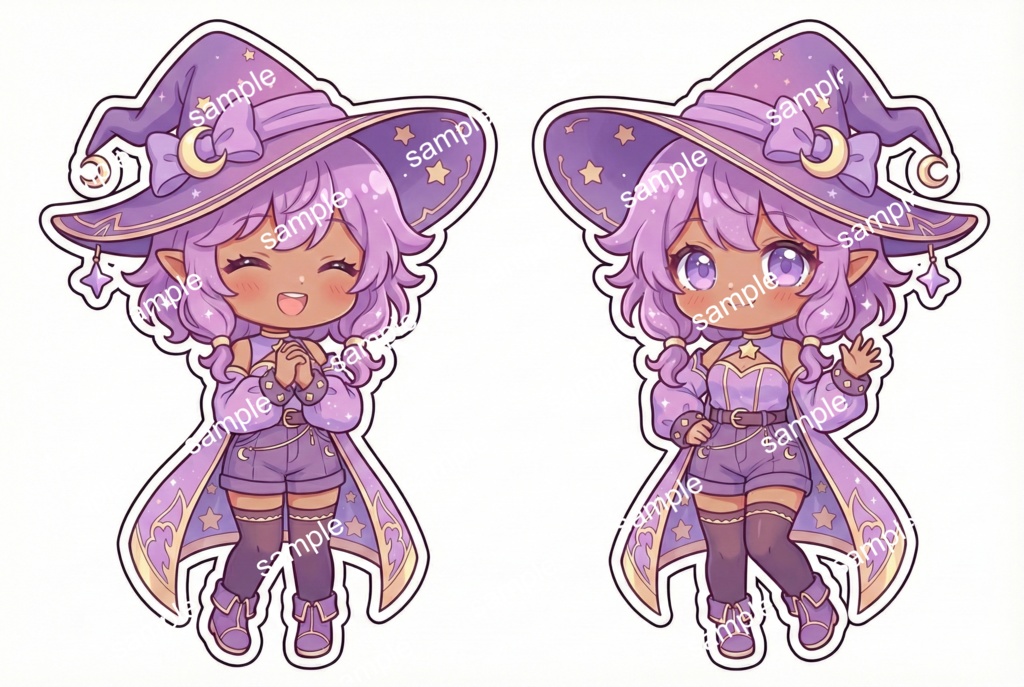 【限定1点】星と月が輝く!紫のエルフ魔女見習い【Vライバーデビューフルセット】