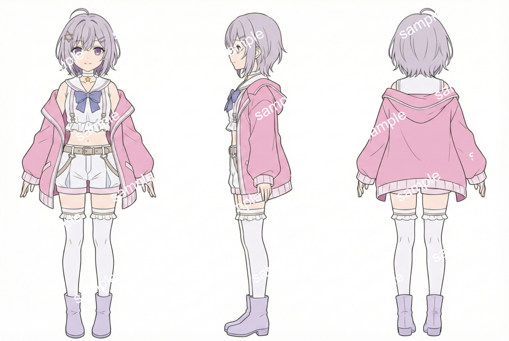 【限定1点】桜色パーカー×銀髪ショート!春めく元気アイドル【Vライバーデビューフルセット】