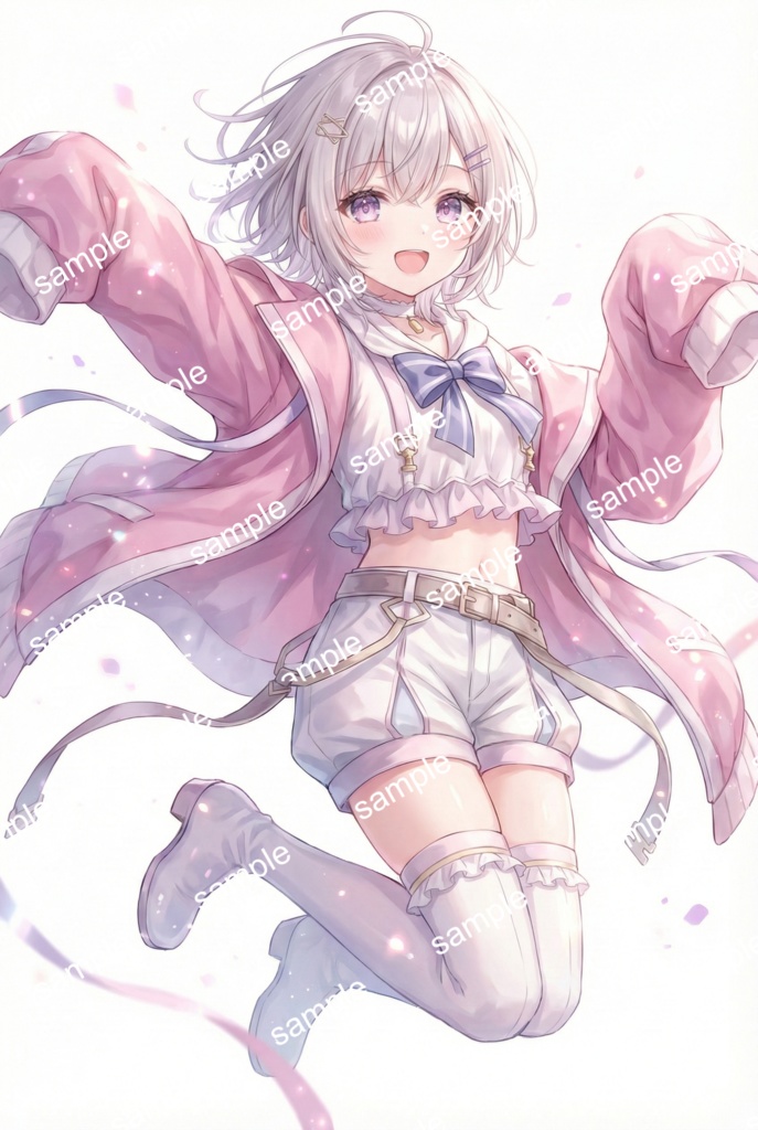 【限定1点】桜色パーカー×銀髪ショート!春めく元気アイドル【Vライバーデビューフルセット】