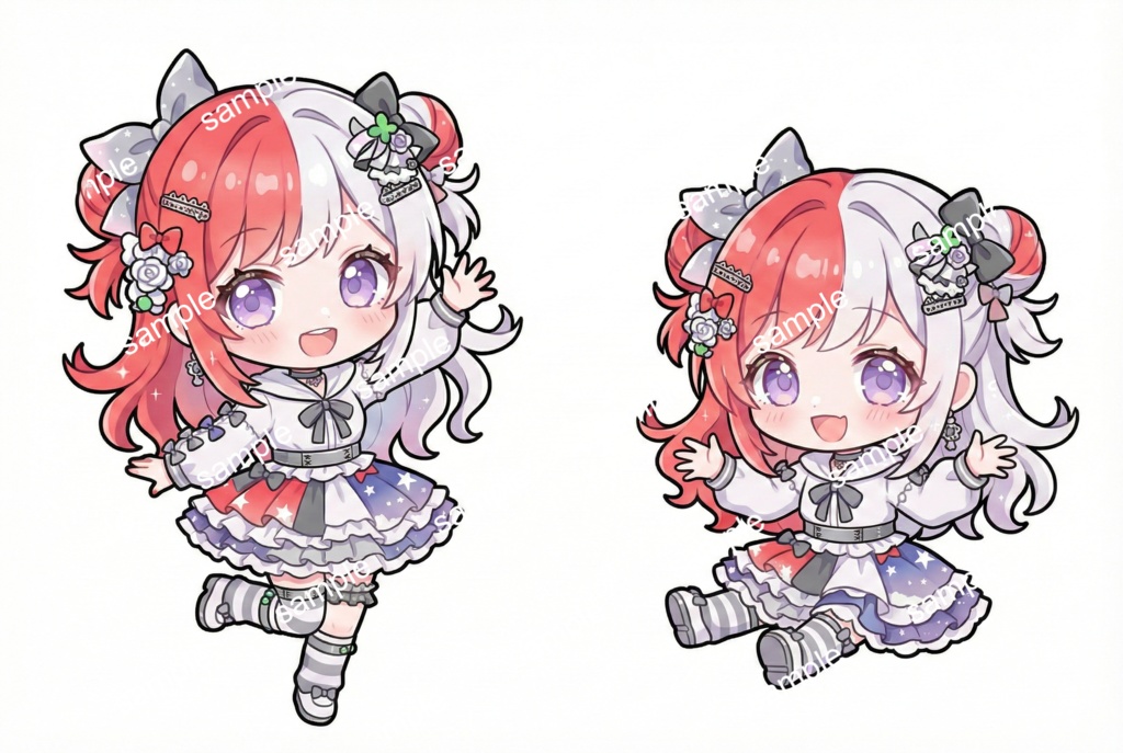 【限定1点】紅白スプリットヘア!星降るカオスなポップアイドル【Vライバーデビューフルセット】