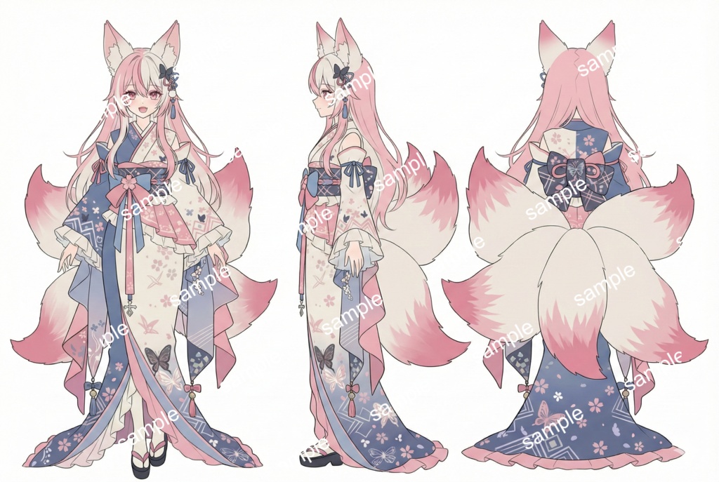 【限定1点】桜舞う!和風ロリィタの九尾狐【Vライバーデビューフルセット】