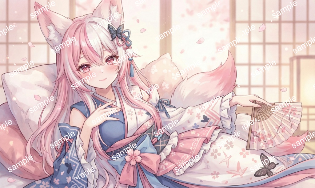 【限定1点】桜舞う!和風ロリィタの九尾狐【Vライバーデビューフルセット】