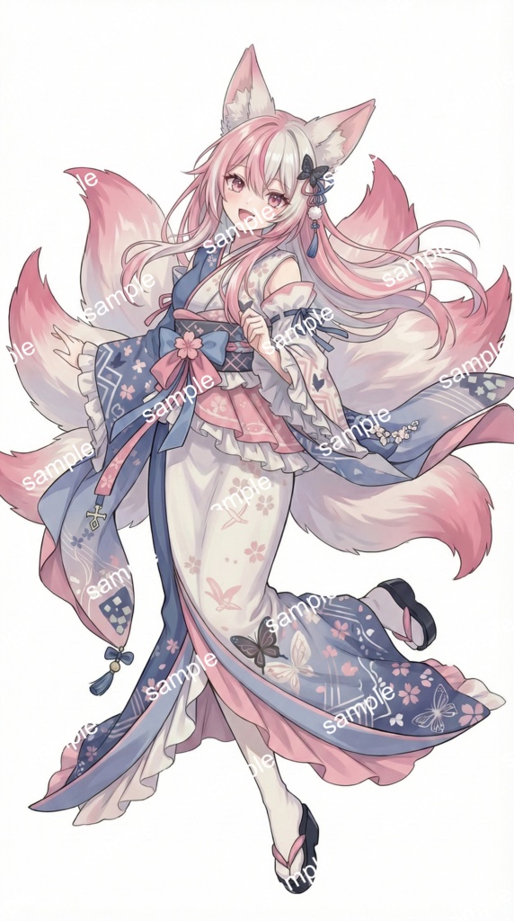 【限定1点】桜舞う!和風ロリィタの九尾狐【Vライバーデビューフルセット】