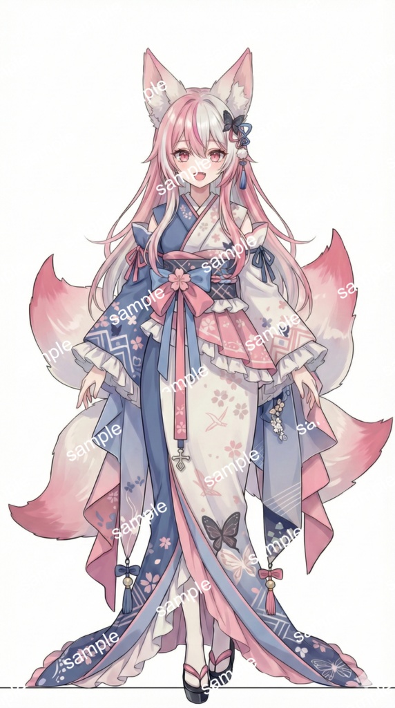 【限定1点】桜舞う!和風ロリィタの九尾狐【Vライバーデビューフルセット】