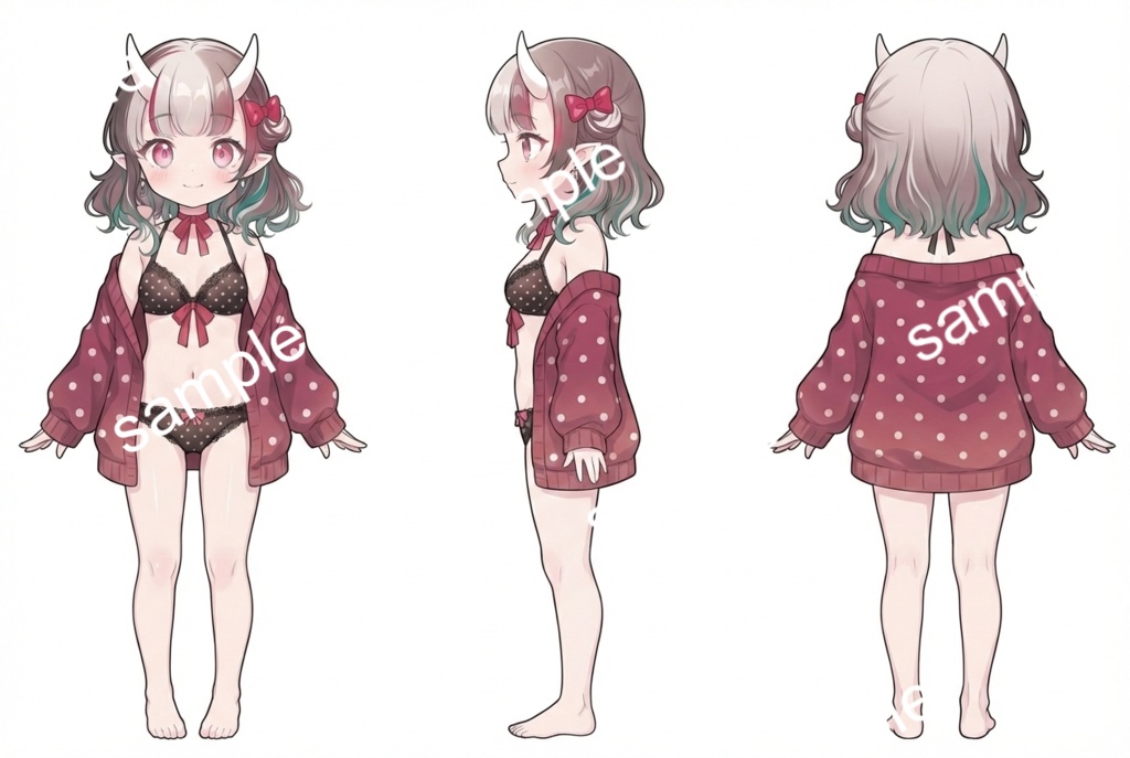 【限定1点】おうち時間!リラックスウェアの小悪魔オニ娘【Vライバーデビューフルセット】