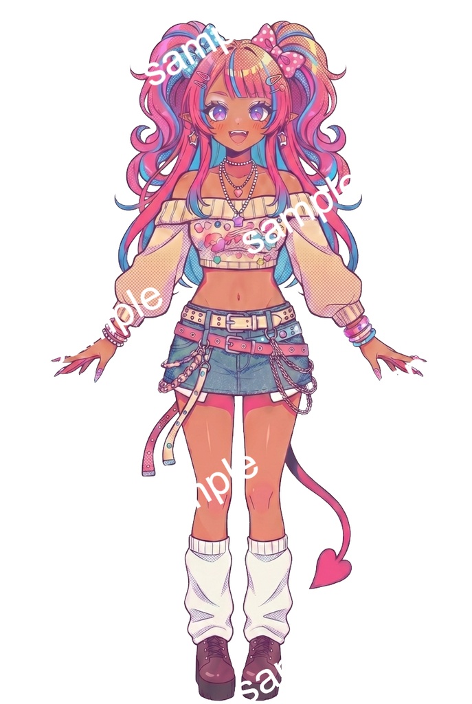 【限定1点】派手カワ悪魔!サイバーギャルなツインテール【Vライバーデビューフルセット】