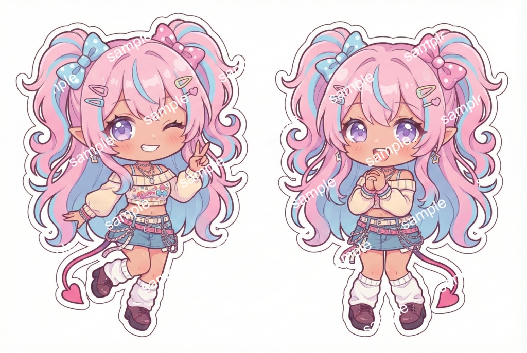 【限定1点】派手カワ悪魔!サイバーギャルなツインテール【Vライバーデビューフルセット】