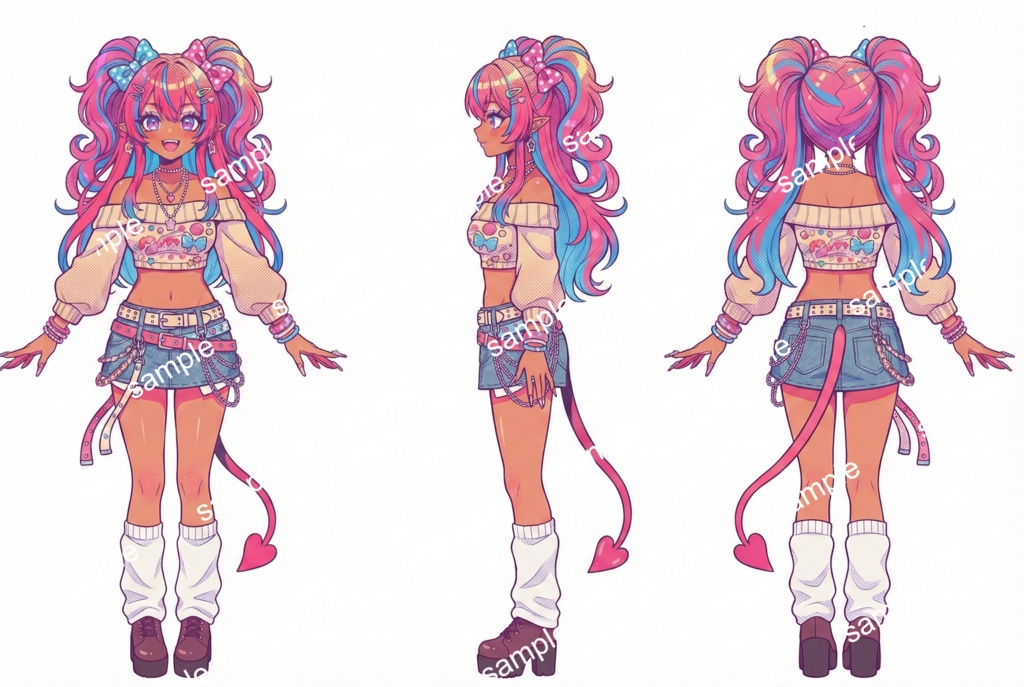 【限定1点】派手カワ悪魔!サイバーギャルなツインテール【Vライバーデビューフルセット】