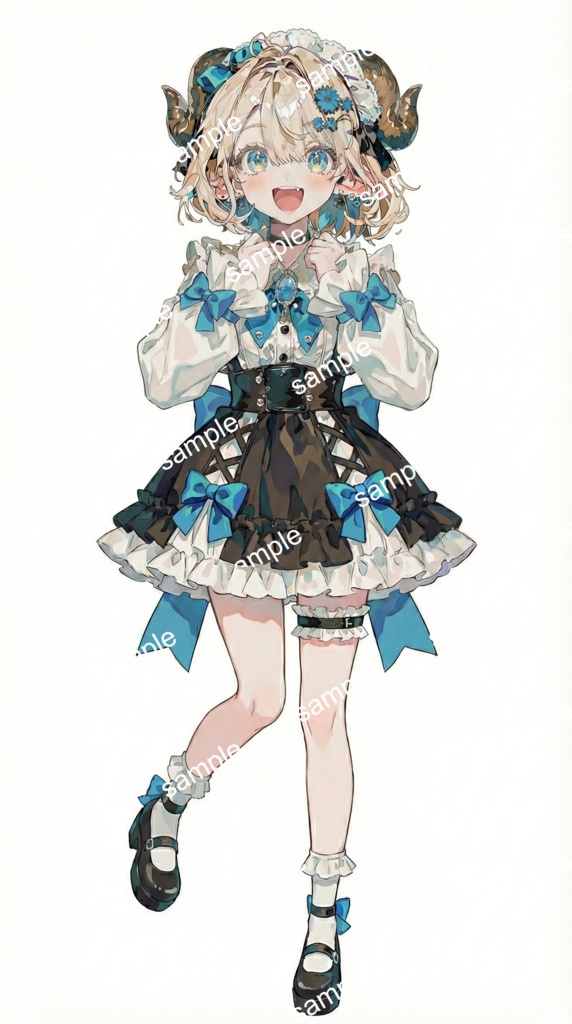 【限定1点】あざと可愛い!水色リボンのひつじ娘【Vライバーデビューフルセット】