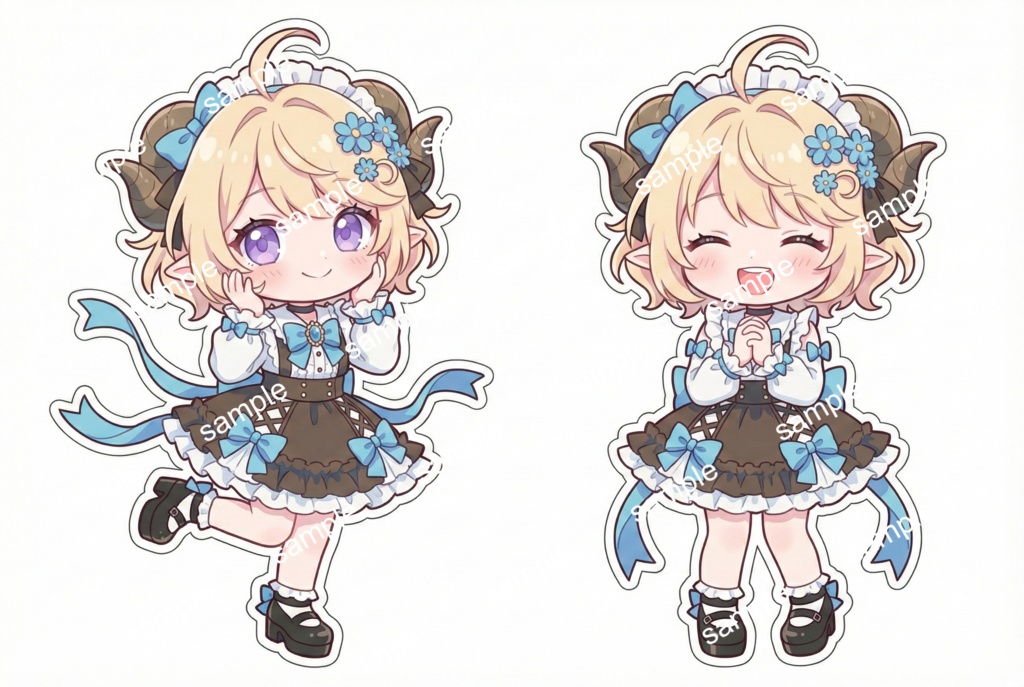 【限定1点】あざと可愛い!水色リボンのひつじ娘【Vライバーデビューフルセット】