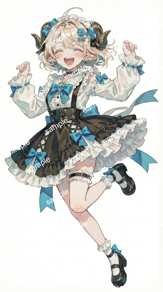 【限定1点】あざと可愛い!水色リボンのひつじ娘【Vライバーデビューフルセット】