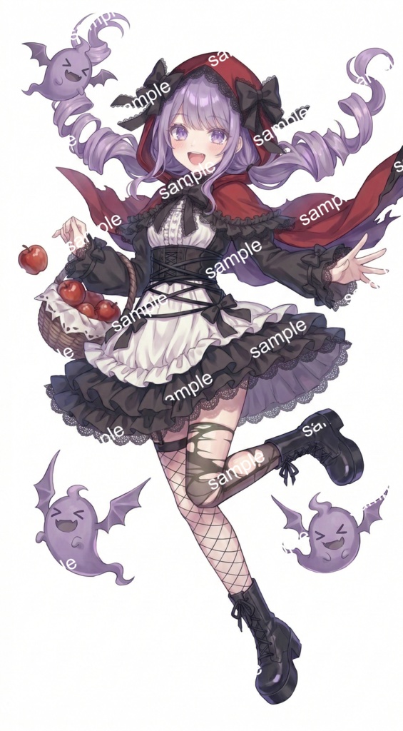 【限定1点】ダークメルヘン!赤ずきん風の小悪魔ゴースト【Vライバーデビューフルセット】