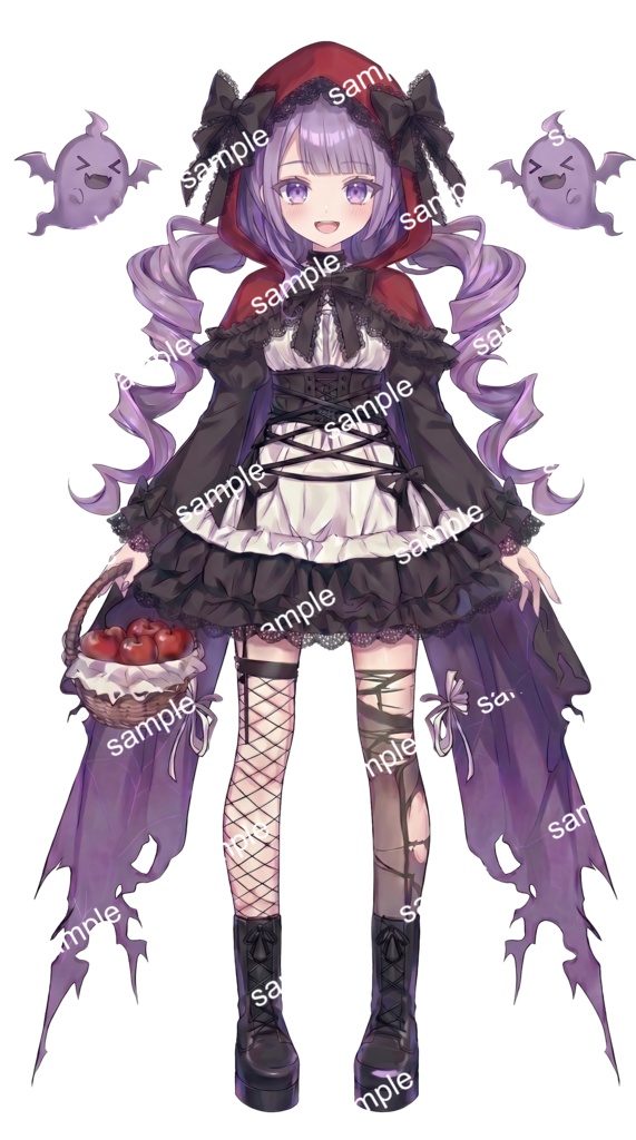 【限定1点】ダークメルヘン!赤ずきん風の小悪魔ゴースト【Vライバーデビューフルセット】