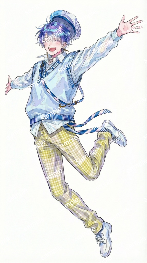 【限定1点】爽やかレトロポップ!美大生風の男の子【Vライバーデビューフルセット】