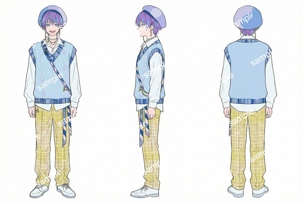 【限定1点】爽やかレトロポップ!美大生風の男の子【Vライバーデビューフルセット】