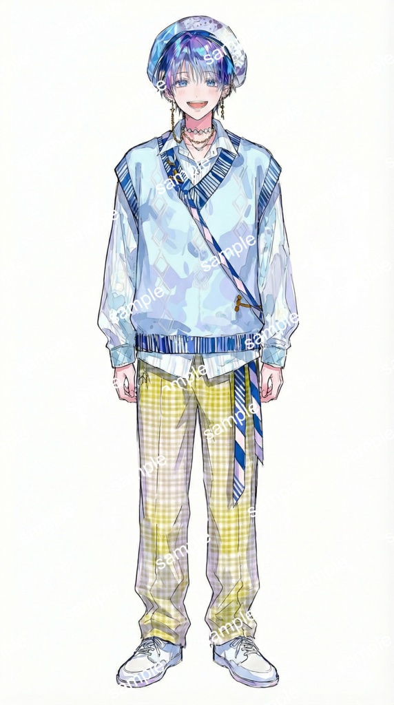 【限定1点】爽やかレトロポップ!美大生風の男の子【Vライバーデビューフルセット】