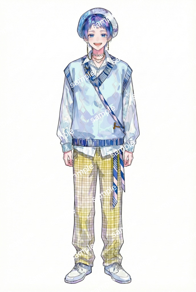 【限定1点】爽やかレトロポップ!美大生風の男の子【Vライバーデビューフルセット】