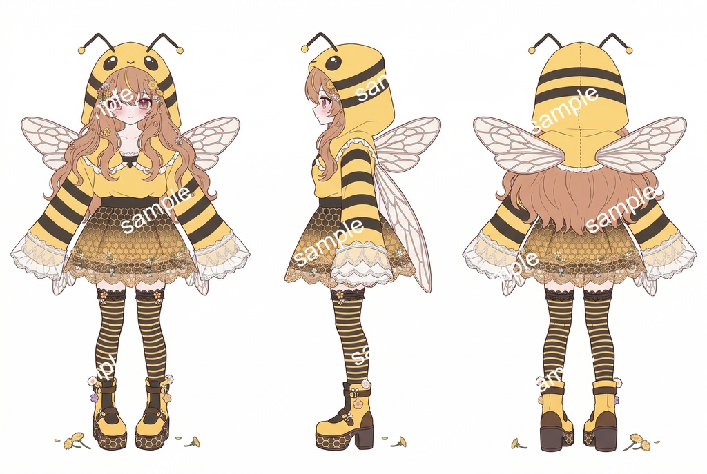 【限定1点】はちみつスマイル!みつばちモチーフの元気っ娘【Vライバーデビューフルセット】